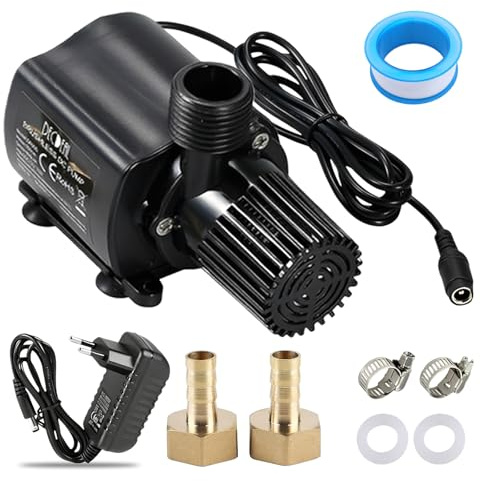 PRITOK Submersible Water Pump Ultra Quiet: 800L/H 15w High Lift Water Pump, DC 12V Mini Brushless Submersible for Fountains, Hydroponics, Ponds, Aquariums Water Circulation, 92.5×53.5×65.8mm