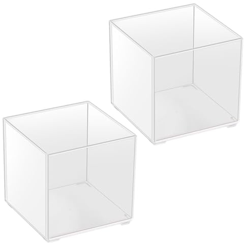 BIUDECO 2 Stück Transparentes Terrarien Pflanzgefäß aus Kunststoff für Hydrokultur Sukkulenten Tisch Deko