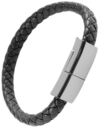 Kaelaxroy 3-i-1 USB C-laddningsarmband för iOS, kort kabel 22,5 cm, snabb laddning och dataöverföring för smartphone, externt batteri