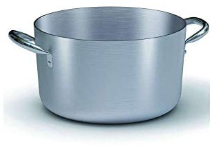Ballarini Professionale 7018.24 Casseruola Media con 2 Manici, Alluminio, Grigio, 24 cm
