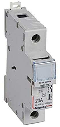 Legrand 414681 Coupe-Circuit 1000V= pour Cartouche 10x38mm pour Application Photovoltaïque, 20A, 1 Pôle Protégé, 1 Module