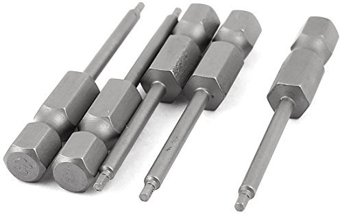 Sourcingmap 1/4 Inch Hex Shank 1.5mm Hexagon Head Magnetic Screwdriver Bits 5pcs