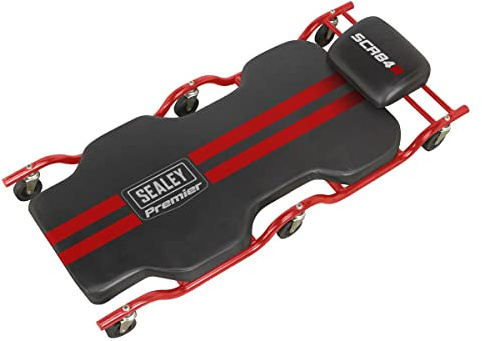 Sealey Scr84 Steel Creeper with 6 Wheels & Headrest Deluxe