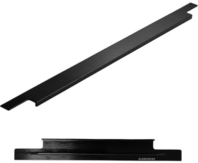 Gedotec Design Möbelgriff Küche Griffleiste schwarz matt - TRIM Black | Küchengriff Aluminium für Schubladen & Schranktüren | Alu-Griff Länge 446 mm | 1 Stück - Schubladengriff mit Harpunen-Steg