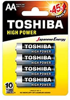 TOSHIBA LR6GCP BP-4 PILA DOMÉSTICA BATERÍA DE UN SOLO USO AA ALCALINO PACK 4