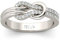 Jeulia Damen Keltischer Knoten Ringe Sterling Silber Diamant Ringe Schmuck für Braut Hochzeit Band Verlobungsring (62 (19.8)) (Silver, 59（19.0）)