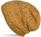styleBREAKER Damen Strick Beanie Mütze mit Pailletten und Thermo-Fleece Futter, Winter Slouch Beanie 04024168, Farbe:Curry