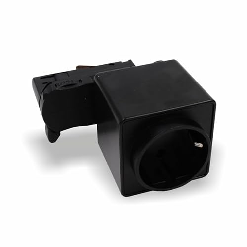 Universal Steckdose für 3-Phasen Stromschiene passend zu EUTRAC, GLOBAL, Nokia, IVELA, SKENINGE UVM. Stromschiene, 220-240V AC/50-60Hz | 1er Steckdose (Schwarz)
