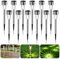 Molbory Luces Solares Exterior Jardín, 12 Piezas Jardín Lámpara de Camino, IP65 Impermeable Luces Led Solares, Acero Inoxidable Farolillos Solares Exterior para Jardín Césped Patio(Luz Calida)