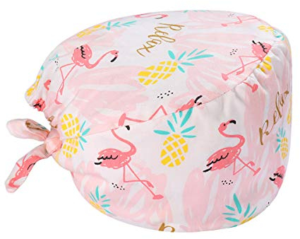 Gorro de Matorral Flamingo Impreso Doctor Sombrero de Trabajo Anti Polvo Limpieza de La Casa Cubierta de La Cabeza Aislamiento Sombrero para Mujeres Hombres