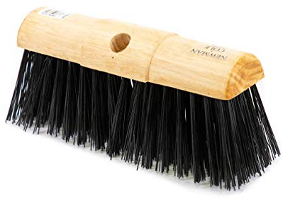 Newman and Cole 13 Poly Garden Broom Heavy Duty Saddle Sweeping Brush - Outdoor Garden Yard and Patio Broom (13 Poly Saddle Head Only)