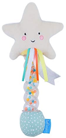 Taf Toys Star Rainstick Baby Rattle Toy Gift. Easy Grip Handle with Ribbons. Sensory Rain Stick Rattle. Suitable for Boys & Girls from Birth