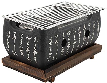 Depisuta Holzkohlegrill nach japanischer Art | Rechteckiger Yakiniku-Ofen aus Edelstahl | Barbecue Alkohol/Holzkohleofen für Yakitori, Takoyaki
