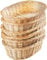 Batania 10er Set Weidenkörbchen, Brotkorb, Geschenkkorb, Präsentkorb, klein, geflochten, oval und leer | L 26 cm x B 19 cm x H 9 cm