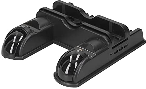Ventilador de refrigeración para Consola de Juegos para PS4 / PS4 Slim / PS4 Pro Soporte de Carga para Controlador 2 en 1 Soporte para Accesorios PS4 para Consola PS4
