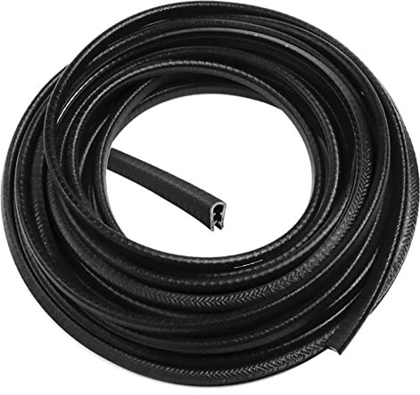 Fyfjur 5M Car Door Edge Guards, Car Door Edge Protector Anti Collision Scratch, Universal U Shape Rubber Strip Decorative Edging (Black)