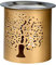 RÄUCHERSTÖVCHEN aus Eisen in Gold mit Blume des Lebens Motiv – Handgefertigt, Sieb für TEELICHT, Aromatherapie STÖVCHEN, 8 cm Höhe – Ideal für Mediation und spirituelle Atmosphäre