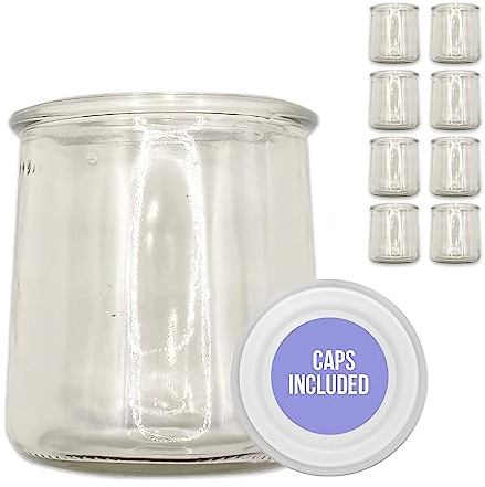 XILMARK Pot Yaourt avec Couvercle 200 millilitres, Verre Yaourt, Pot Yaourt, Verre à dessert avec Couvercle, Pot de Yaourt, Pot en Verre avec Couvercle pour Yaourt, Yaourt PACK 8 unités