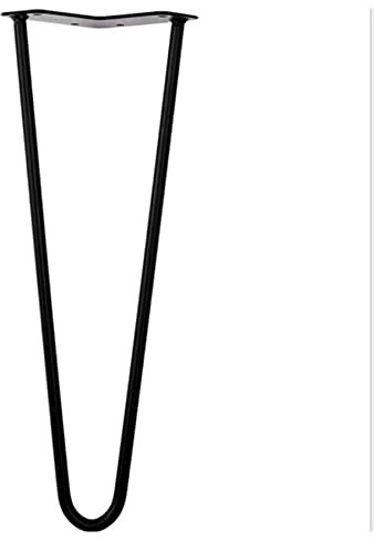 HMTE Pieds De Table Basse en Épingle À Cheveux Noir Satiné De 50 Cm (Lot De 4), Pieds De Table Modernes en Métal Robuste Et Aspect Pointu, Pieds De Meubles À 2 Barres (Taille: 60cm) (60cm)