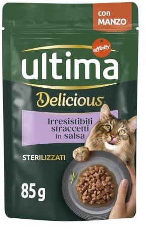 Ultima Cibo Umido per Gatti Fit & Delicious con Manzo: 24 Buste da 85g