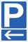 pubblimania Cartello Parcheggio con freccia a sinistra in alluminio composito da 3 mm. Per uso esterno o interno (Parcheggio freccia sinistra 30x40)