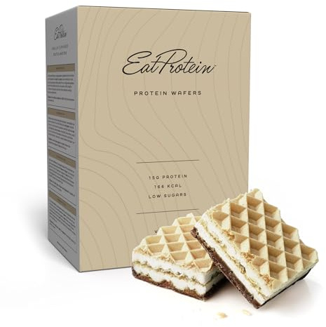 EatProtein Vanilla Protein Wafers - 5x 2-Wafer Packs - High Protein, Low Sugar, 6000mg Collagen, 166 kcal, High Fibre - Fitness Snack for Women - Skin, Joint & Nail Support, HealthyTreat