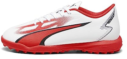 PUMA Ultra Play TT JR, Scarpe da Calcio, White Black-Fire Orchid, 38 EU
