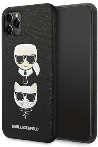 Karl Lagerfeld KLHCN65SAKICKCBK Hülle für iPhone 11 Pro Max 6,5 Schwarz hardcase Saffiano Karl&Choupette Head