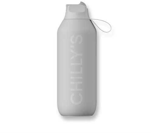 Generico Chilly Serie 2 FLIP Grey 500 ml Bottiglia in Acciaio Inox Senza BPA. Riutilizzabile.