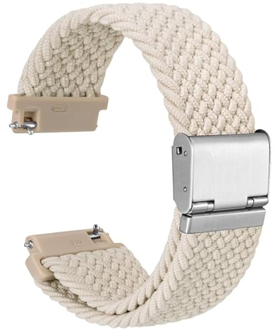 WOCCI 20mm Gewebtes Nylon Uhrenarmband für Damen und Herren, Schnellverschluss, Verstellbare Silberne Schnalle (Sternenlicht)