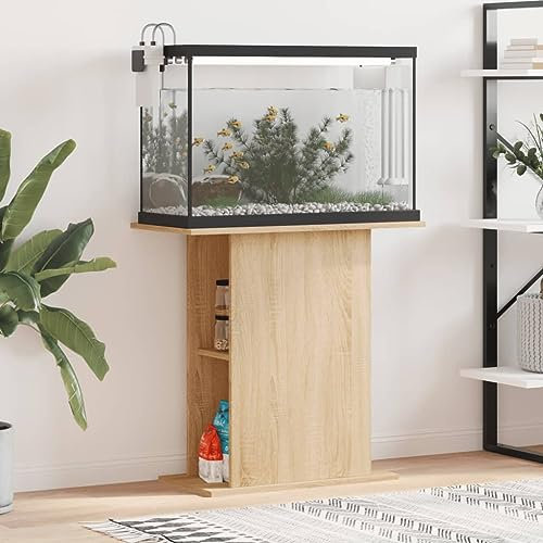 Homgoday Aquariumständer Aquarium Tisch Aquarium Unterschrank Aquarienunterschrank Terrarium Schrank Aquarien Schrank Sonoma-Eiche 36x75x72,5 cm Holzwerkstoff