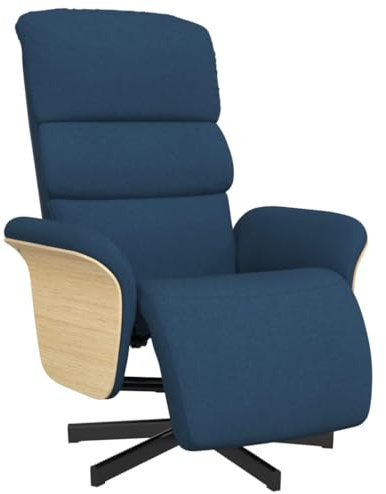vidaXL Relaxsessel mit Fußteil Blau Stoff