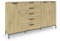 Rauch Möbel Flipp, Kombikommode, Kommode mit Stauraum für Wohnzimmer, Schlafzimmer, Flur, 4 Fachböden, mit Metallkufe graphit, Eiche Artisan, Holz, 3-türig, 5 Schubladen, Griffe graphit, 199x111x42cm