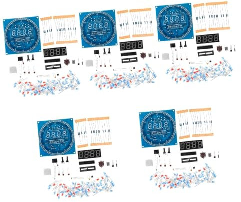 Uonlytech 5 Sätze LED-Elektroniksatz DIY Electronic kit große digitaluhr DIY-Teile für Digitale elektronische Uhren Digitale elektronische Uhr selber Machen Haushalt Wecker schmücken Suite