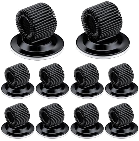 YSDMY Stifthalter Clips 10 Stück Stahl Stifthalter selbstklebender Stifthalter mit Einstellbarer Federschlaufe,Stiftehalter für Notebook-Klemmbrett, Kühlschrank, Whiteboard
