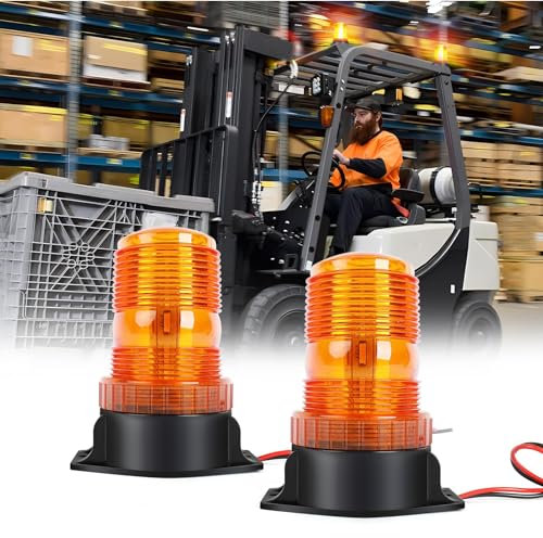 Unifizz Set di 2 luci di sagoma a 30 LED ambra per carrello elevatore, luci stroboscopiche di avvertimento di sicurezza per tosaerba 10-110 V, ATV, camion, trattori, golf cart, UTV