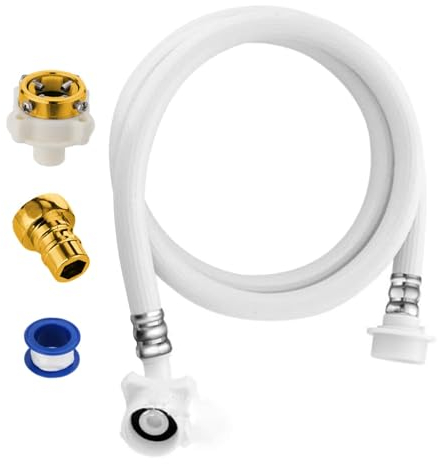 Washing Machine Hoses | Portable Connection and Supply Lines | Water Inlet Pipe, Long PVC Water Inlet Hose for Hot and Cold Water