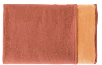 allnatura Flauschige Sommer Baumwoll-Plüschdecke Cotona-Double 140x200 cm in Rot, Made in Germany - große GOTS-zertifizierte Sofadecke 100% Bio-Baumwolle - waschmaschinenfeste Wohndecke Couchdecke