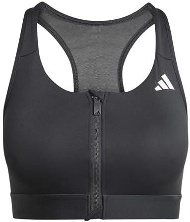 adidas Damen Powerreact Training Medium Support Zip BH M A-B Schwarz