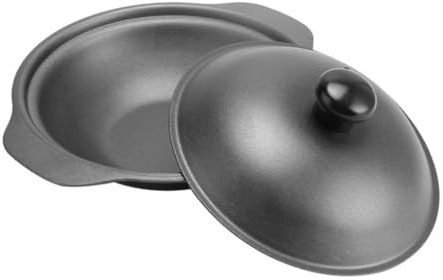 CIYODO Cast Iron Casserole Pot 20cm with Lid Small Household Clay Pot for Yellow Braised Chicken Stewing and Cooking