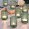 Azuritek 12pcs Tea Light Candle Holders, Green Votive Candle Holder for Table Decor, Glass Candle Holders for Wedding Decor, Home Valentine's Day Decor and Gifts for Women