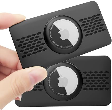 DDJ Supporto per carte di credito AirTag [2 pezzi], ultra sottile, per carte di credito, compatibile con Apple AirTags Card Holder Wallet per borse, zaini, valigie