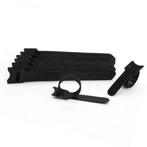 100 Pcs Reusable Cable Ties, T-Type Adjustable Hook & Loop Fastener Straps, Cable Management Straps for Electrical Cable & Wire Organizer (300mm(12in))