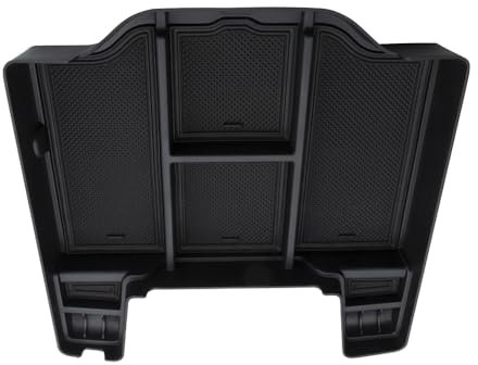 SANWAN Schwarz Auto Mittelkonsole Organizer Kompatibel mit Dodge RAM 1500, 2500, 3500 2019-2024, Mittelkonsole Aufbewahrungsbox, ABS Schwarz Blau Rot, Herausnehmbare Matte Einsatz Tray