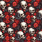 17.7x118.1 Red Rose Wallpaper Peel and Stick Floral Skull Wallpapers Boho Sugar Dark Black Skull Floral Wallpaper for Drawer Cabinet Halloween Home Wall Decor