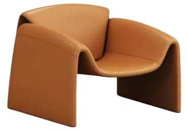 Moderner M-förmiger Lounge-Sessel mit hochdichtem Schaumstoff, Sofasessel für gemütliches Wohnzimmer, Schlafzimmer und Büro, Orange