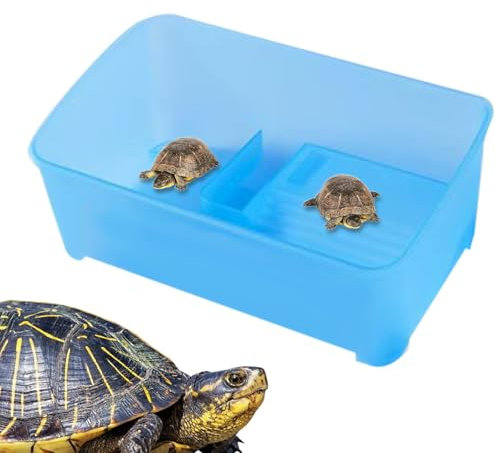 Schildkröten-Aquarium-Set, Schildkrötentank-Starter-Set, Wasserkrebse, fördert gesundes Ökosystem, Atemraum, 31,5 x 21 x 12,5 cm, weiß, blau, für Krebse
