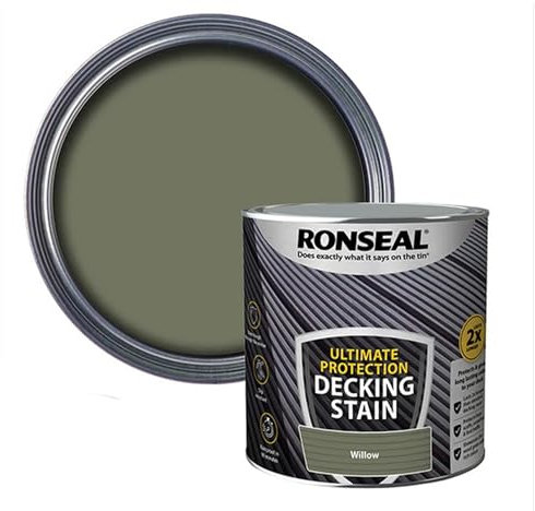 AOC24 - Decking Stain Paint Willow 2.5L - Slip Resistant Ultimate Protection - Use On Exterior Hard/Wood Softwood Paint - Protects from Scuffs, Scratches and Foot Traffic