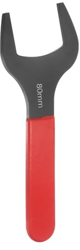 sourcing map Clé à extrémité ouverte simple 80 mm métrique avec angle décalé de 15 degrés en forme de U Petite clé à tête plate noircissante avec tige rouge pour réparation automobile assemblage de