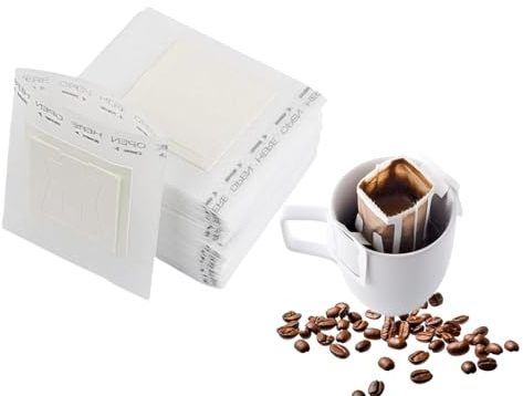 Hitopin Tragbare Kaffee Papier Filter, 100 Stück Kaffeefilter zum Aufhängen, klappbar Kaffee Tee Drip Filtertüten, Kaffeefilter mit hängendem Ohr, für die Meisten Tassen Reisen Camping Zuhause Büro